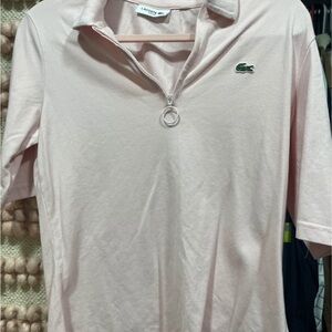 Lacoste Women's Light Pink Zip Polo